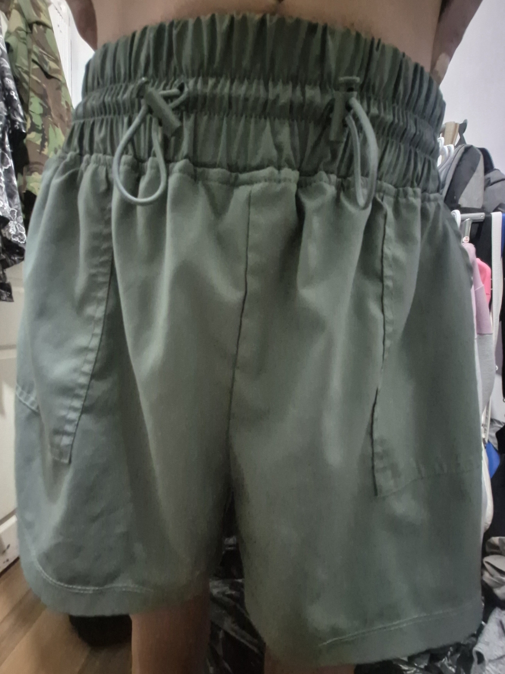 Women’s Olive Green Drawstring Waist Shorts